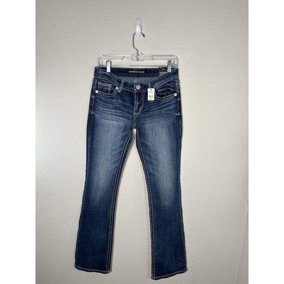 women’s express jeans sz 4R short low rise bootcut - Picture 1 of 14
